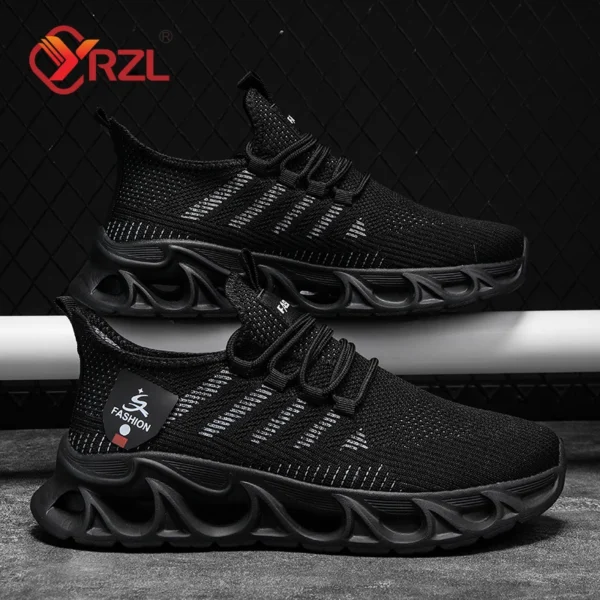 YRZL Herren Sportschuhe Atmungsaktive leichte Turnschuhe Outdoor Mesh Schwarz Laufschuhe Athletisch Jogging Tenis Wanderschuhe Mann 2