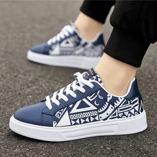 YRZL Lässige Herren-Sneaker, PU-Leder, leicht, bequem, Wanderschuhe, rutschfest, Skateboard-Schuhe, Outdoor-Sportschuhe für Herren 6
