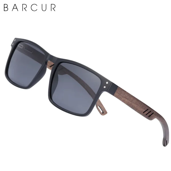 BARCUR männer Sonnenbrille für Männer Marke Designer Natürliche Walnuss Holz Sonnenbrille Frauen Polarisierte Brillen UV400 Brillen Oculos 5