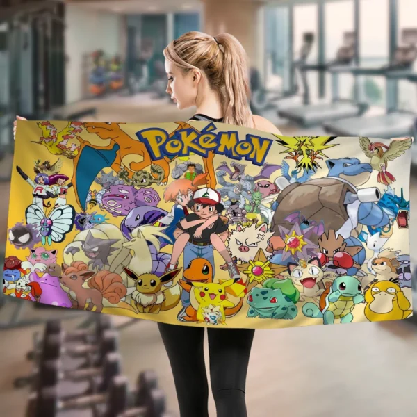Süße p-pokemones-Cartoon Anime Charakter Mikro faser Decke schnell trocknende Strand tücher übergroße super saugfähige Pool Handtuch 4