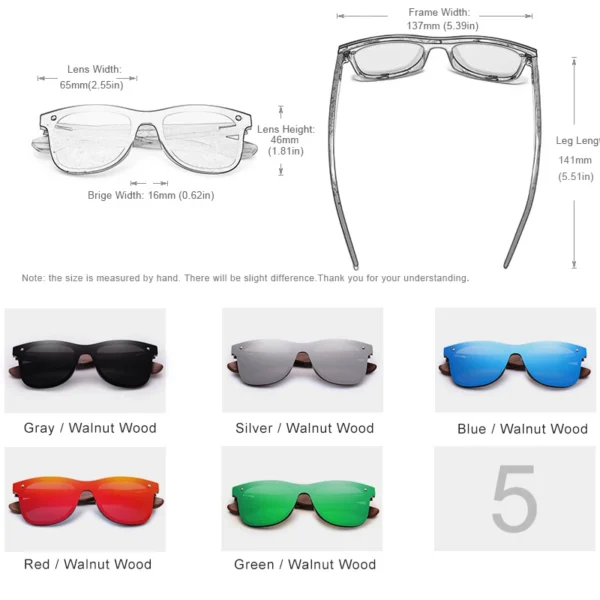 KINGSEVEN UV400 Sonnenbrille Für Männer Polarisierte Hochwertige Augenschutz Gläser Frauen Walnuss Holz Handgemachte Brillen Geschenke 5