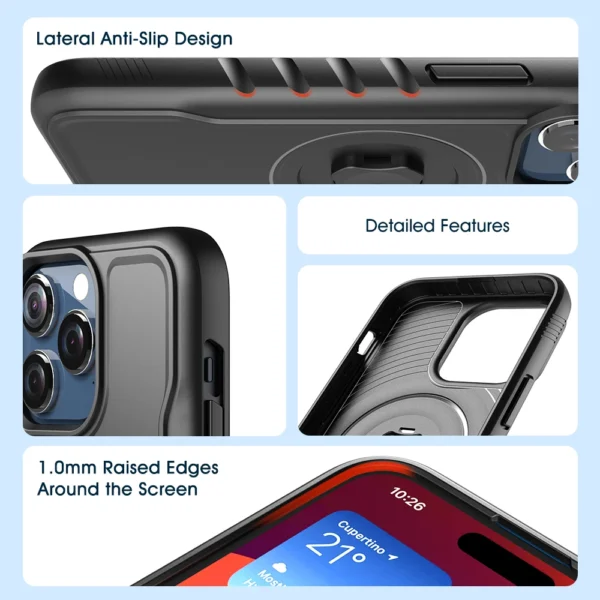 Stoßfeste einteilige Handyhülle für iPhone 14/15 Pro Max – kompatibel mit Phone Mounts der Shop C-Serie, langlebiges und sicheres Design 6