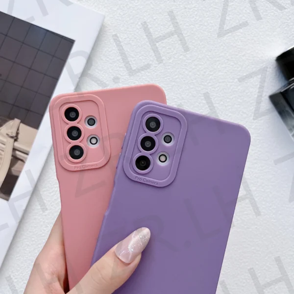 Bunte dünne weiche Silikon hülle für Samsung Galaxy S24 S23 Fe S22 S21 A55 A54 A55 A53 A52 A51 A13 Candy Cover Kameras chutz 4