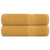 2 Stück goldene Badetücher 100 x 150 cm, 360 g/m2, 100 % Baumwolle
