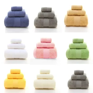100% Baumwolle Handtücher Set, hochs aug fähige Badet uch Set Waschlappen 3 stücke Badet ücher Handtücher Home Hotel Erwachsenen Badet uch