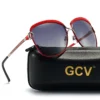 GCV Polarisierte Damen Sonnenbrille Frauen Gradienten Objektiv Runde Sonnenbrille Platz Luxus Marke Oculos Lunette De Soleil Femme 2