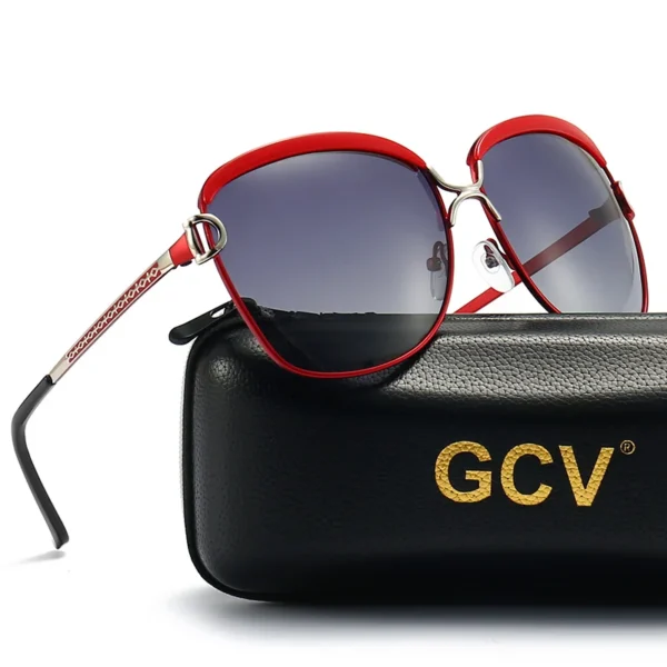 GCV Polarisierte Damen Sonnenbrille Frauen Gradienten Objektiv Runde Sonnenbrille Platz Luxus Marke Oculos Lunette De Soleil Femme 2