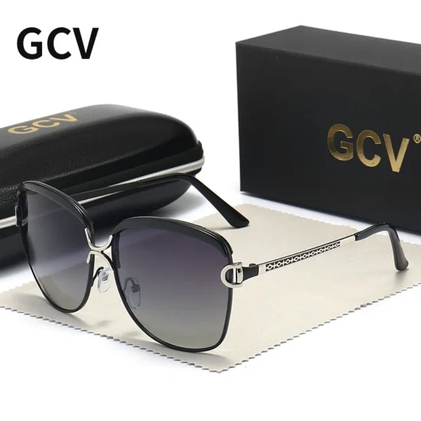 GCV Polarisierte Damen Sonnenbrille Frauen Gradienten Objektiv Runde Sonnenbrille Platz Luxus Marke Oculos Lunette De Soleil Femme 3