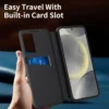 Flip Leder Windows Card Slot Halter Handyhülle für Samsung Galaxy S25 S24 Ultra S23 S22 Plus Brieftasche Anti-Fall-Schutzhülle 3