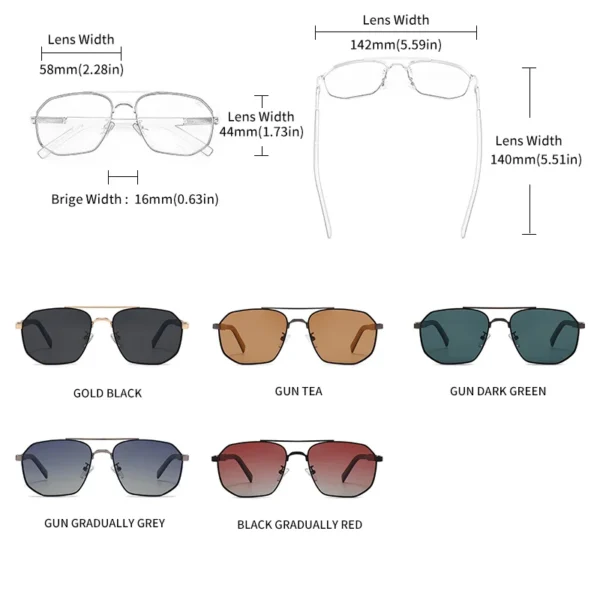 GCV 2021 Marke Klassische Pilot Quadrat Polarisierte Sonnenbrille Metall Rahmen männer Fahren Männliche Sonnenbrille Brillen UV Blockieren Luxus 5