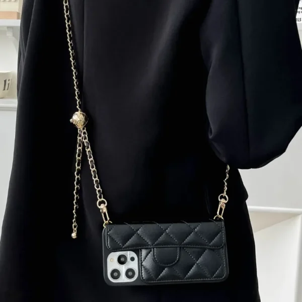 Crossbody verstellbare Lanyard-Handyhülle für iPhone 16 15 14 Plus 13 12 11 Pro Max, Brieftasche, Kartenhalter, Leder, inklusive Abdeckung 3