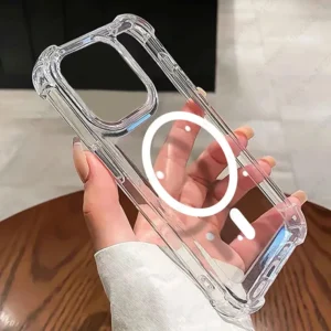 Luxuriöse magnetische kabellose Ladung für Magsafe-Hülle für iPhone 16, 15, 14, 13, 12, 11, Pro Max Plus, stoßfeste, transparente Stoßstangenabdeckung ﻿