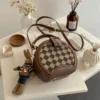 Damentasche für Damen, modisch, luxuriös, Designer-Reißverschluss, kleine Handtaschen für Damen, Leder, Orbicular-Umhängetasche, Trend-Anhänger 3