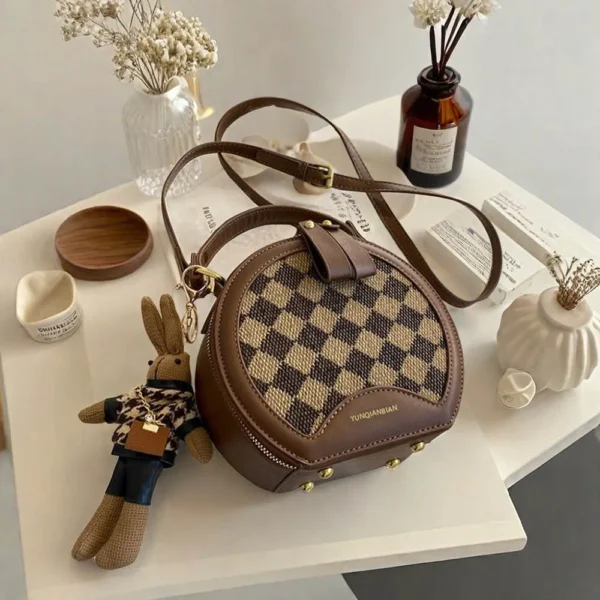 Damentasche für Damen, modisch, luxuriös, Designer-Reißverschluss, kleine Handtaschen für Damen, Leder, Orbicular-Umhängetasche, Trend-Anhänger 3