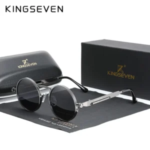 KINGSEVEN Marke Original Designe Sonnenbrille Gothic Steampunk Polarisierte Männer UV400 Gläser Frauen Runde Rahmen Retro Kausalen Brillen