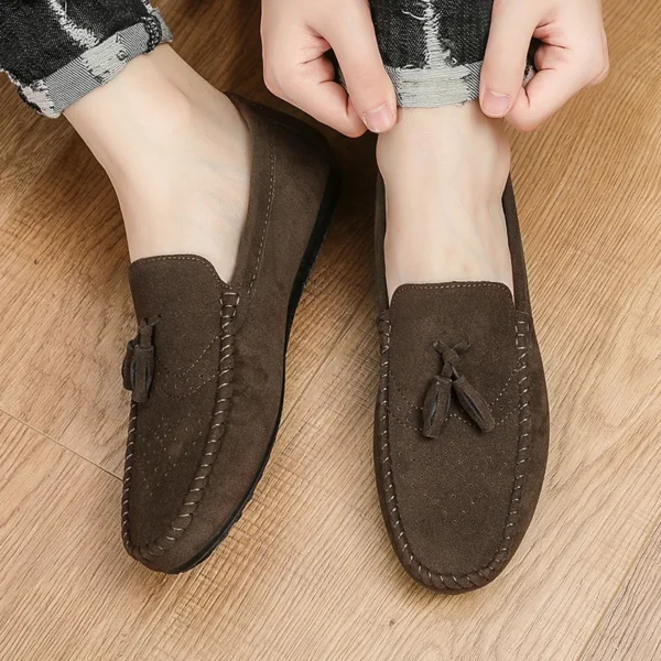 Mode Männer Casual Schuhe Wildleder Atmungsaktive Komfort Slip-on Herren Fahren Schuhe Luxus Marke Männer Müßiggänger Herren Faul Schuhe mokassins 2