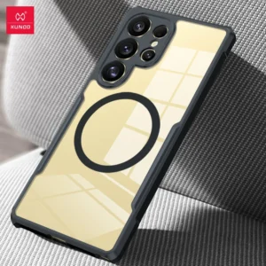 XUNDD Magnetische Hülle für Samsung Galaxy S24 25 Ultra S23 21 Ultra S25 Plus Airbag Anti-Drop Back Clear 360 °   Drehbares Ständergehäuse