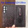 Magnet Echtes Leder Haut Flip Brieftasche Buch Telefon Fall Abdeckung Auf Für Samsung Galaxy S25 S24 S23 S22 S21 FE Plus Ultra rand 5G 6
