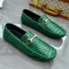 Hochwertige Schlangen leder Herren Slipper grün Luxus Herren Freizeit schuhe Komfort leichte Macasin Schuhe für Herren plus Größe 48