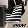 Die neuen Modehandtaschen 2025, Damen-Tragetaschen aus Segeltuch, Damen-Design, Geldbörsen für Damen, Strandtasche, gestreifte Tasche 2