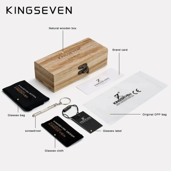 KINGSEVEN UV400 Sonnenbrille Für Männer Polarisierte Hochwertige Augenschutz Gläser Frauen Walnuss Holz Handgemachte Brillen Geschenke 6