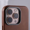 Luxus Business Retro Leder Magnetische Telefon Fall Für iPhone 16 Plus 15 14 13 Pro Max MagSafe Legierung Objektiv Drahtlose Lade abdeckung 2