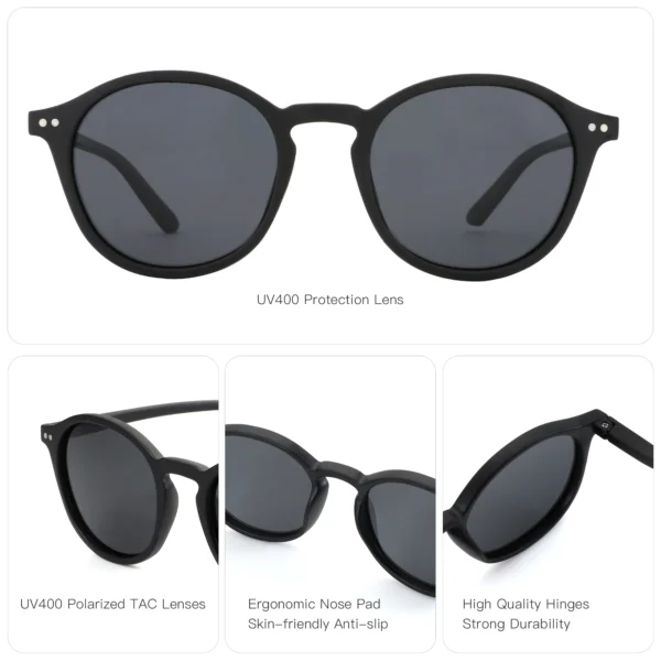 ZENOTTIC 2er-Pack polarisierte Sonnenbrillen für Damen und Herren, Vintage-Sonnenbrillen mit rundem und quadratischem Rahmen, UV-Schutz 6