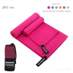 2PC Set Solide Mikrofaser Gym Handtuch Perfekte Reise Sport Camping Strand Handtücher Schnell Trocknend Super Saugfähigen Schwimmen Bad Handtuch