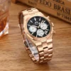 Männer Quarzuhr Chronograph Luxus Leuchtende Rose Gold Silber Blau Mode Übersee Edelstahl Mode Uhren 5