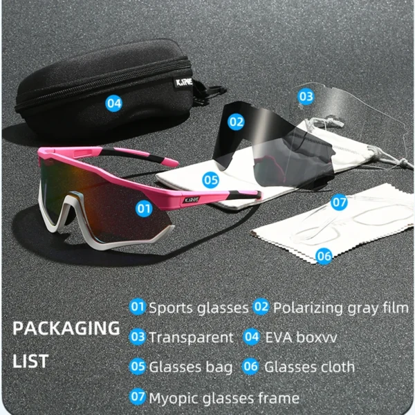 KAROS Polarisierte Sonnenbrille UV400 Sportbrille Winddichte Sandreitsonnenbrille 6