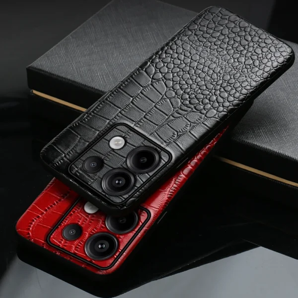 Handyhülle aus echtem Rindsleder für Xiaomi Poco X6 Pro Redmi Note 13 Pro Plus 5G Mi 13T Pro 14T Pro 14 Ultra Rückseite 3