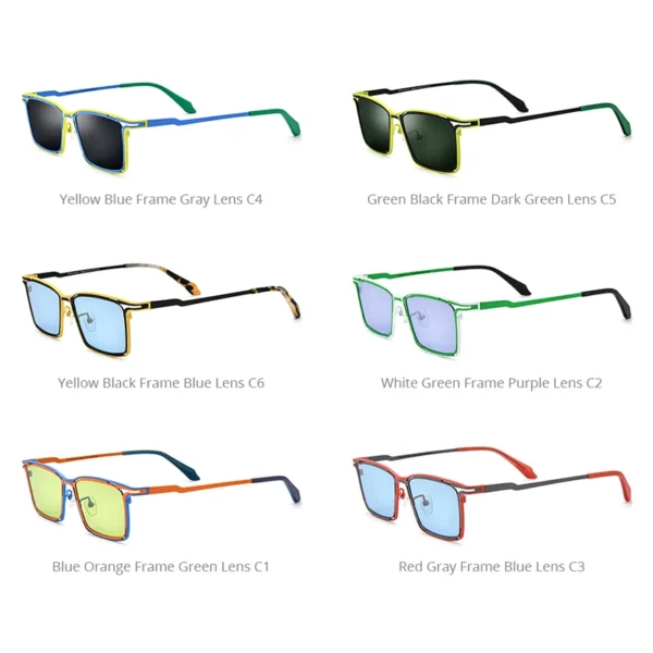 FONEX Titan-Sonnenbrille für Damen, neu im trendigen Markendesign, polarisierte Sonnenbrille, hochwertige japanische quadratische Farbtöne 85804 6