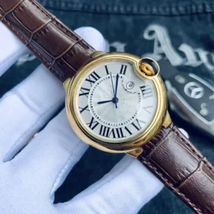 Hochwertige automatische mechanische Ballonuhr für Herren und Damen, Rom-Zifferblatt, blau, weiß, silberfarben, Goldkollektion, 904L-Edelstahl