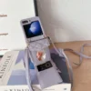 Umhängetasche mit Spiegel, Geldbörse und Kartenhalter, Handyhülle für Samsung Galaxy Z Flip 6, 5, 4, 3, Flip6, Flip5, Flip4, Flip3, 5G, Lederhülle 5
