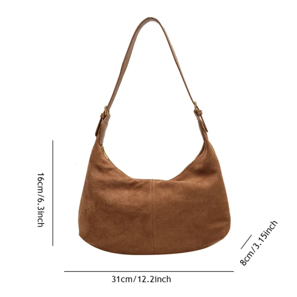 Vintage Handtasche Geldbörse für Frauen Wildleder Umhängetasche Kausale Umhängetaschen Weibliche Luxus Designer Clutch Damen Crescent Hobo Bag 6