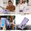 Umhängetasche Brieftasche Telefon Fall Für Samsung Galaxy Z Fold 6 5 4 3 Fold6 Fold5 Fold4 Fold3 5G Karten Solt Ring Halter PU Leder Abdeckung 4