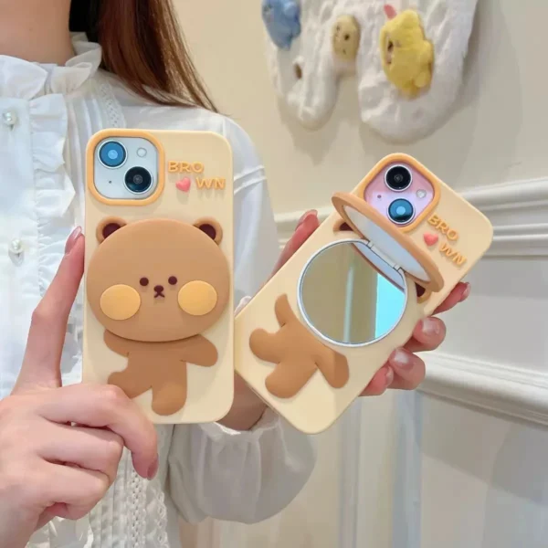 3D niedlichen Cartoon Handy hülle für iPhone 15 14 13 12 Mini 11 Pro max x xr xs 6 7 8 plus weiche Silikon Stoßstange stoß feste schwarze Abdeckung 4