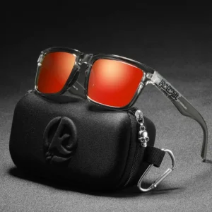 2025 neue KDEAM Ken Block Polarisierte Sonnenbrille Männer Quadratische Sonnenbrille Reflektierende Beschichtung Verspiegelte Linse UV400 Marke Mit Fall