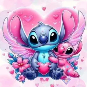 Stitch Lilo & Stitch 5D-Diamant-Malerei-Set zum Selbermachen, Diamant-Stickerei, Kreuzstich, handgefertigte Kunst, Geschenk, Basteln, Heimdekoration
