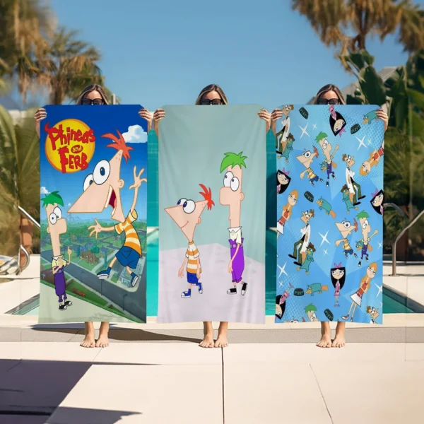 P-phineas Cartoon f-ferbs Cartoon Strand tuch niedlich kawaii Raum dekor Bad Mädchen Kinder Handtücher für Badezimmer Dusche