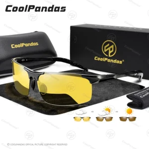 CoolPandas Aluminium Magnesium Männer Photochrome Sonnenbrille Polarisierte Tag Nacht Fahren Gläser Sport Brille gafas de sol hombre
