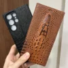 Magnet Echtes Leder Haut Flip Brieftasche Buch Telefon Fall Abdeckung Auf Für Samsung Galaxy S25 S24 S23 S22 S21 FE Plus Ultra rand 5G 5