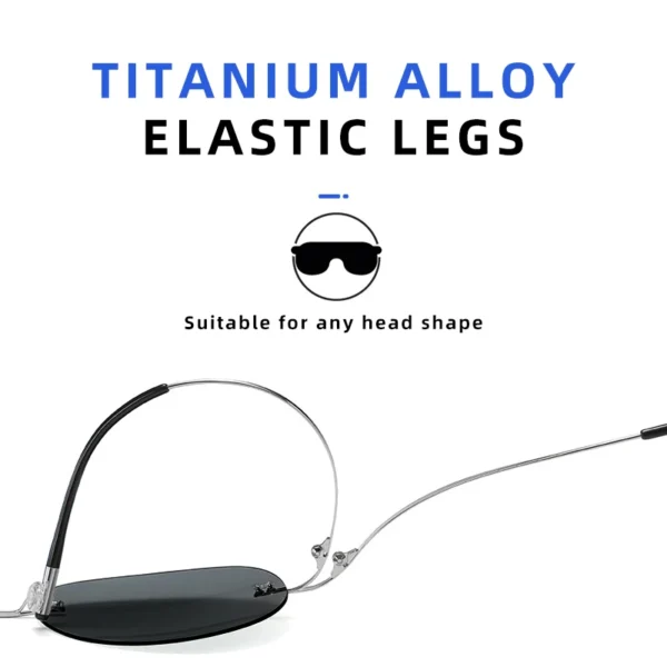 Clloio ultraleichte reine Titan polarisierte Sonnenbrille Männer Pilot randlose Blends chutz brille uv400 Mode Sonnenschutz Brillen 4