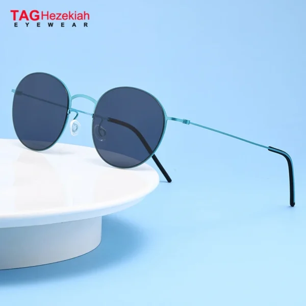TAG Hezekiah Dänisches Design Sonnenbrille Herren 8808 Ultraleichte Titan-Sonnenbrille Damen 2025, Outdoor-Fahren, UV400, runde Sonnenbrille