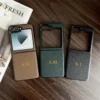 Luxuriöse personalisierte Hülle für Samsung Galaxy Z Flip 4, 6, 5, 5G, Flip6, Flip4, Flip5, individueller Name, Initialen, Buchstabe, weiche Rückseite 4