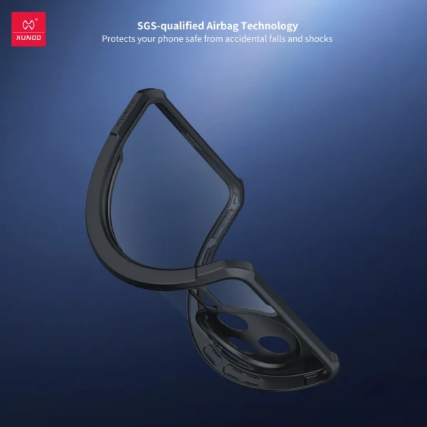 Xundd Handyhülle für POCO F7 Pro F7 Ultra Airbag, stoßfeste Schale, TPU + PC-Rückseite, gestreift, transparente Abdeckung, Anti-Fingerabdruck 4