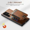 SUTENI Brieftasche Telefon Fall Karte Halter Leder Magnetische Tasche Abdeckung Magsafe Drahtlose lade Für Samsung Galaxy S24Ultra S23Plus 3