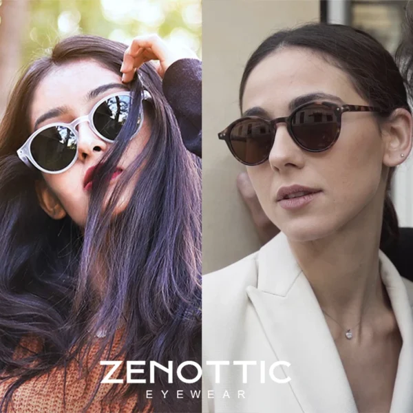 ZENOTTIC Retro Polarisierte Sonnenbrille 2023 2024 Männer Frauen Vintage Kleine Runde Rahmen Sonnenbrille Polarisierte Linse UV400 Brille Schatten 2