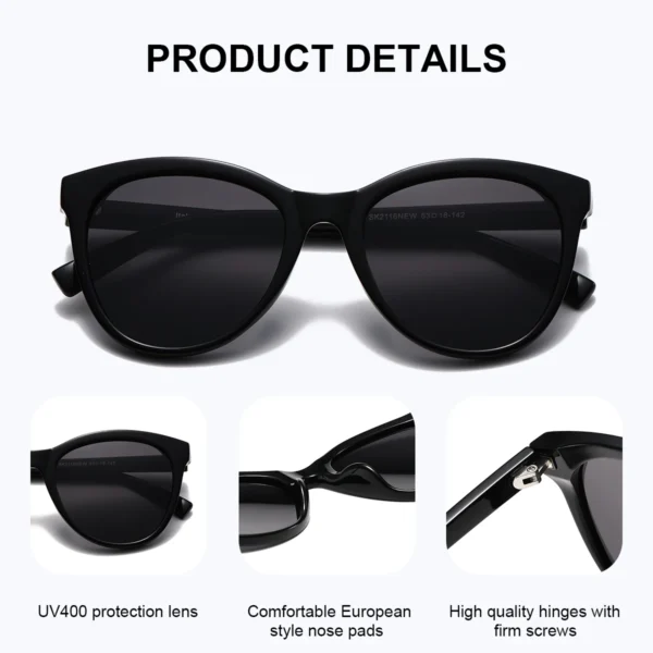 CATMONROE 1 Stück Damen-Sonnenbrille, polarisiert, TAC-Linse, PC-Rahmen, leicht, nicht Nase drücken, Angeln, Fahren, Strand, tägliche Sonnenbrille 2