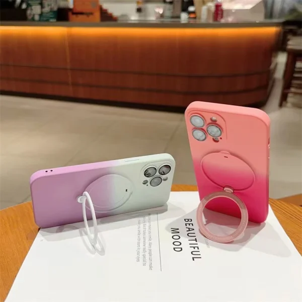 Für iPhone 15 Pro Max Luxus Magsafe Magnetischer Ständer Flüssigsilikon Handyhülle für iPhone 11 12 13 14 16 Plus Schutzhülle 3
